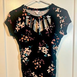 CANDIES caged floral top Y2K